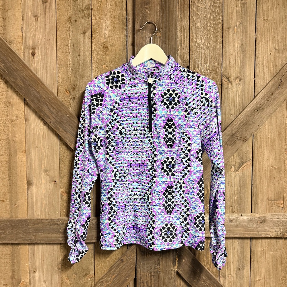 Tzu Tzu Sport Vibrant Patterned Golf Quarter Zip